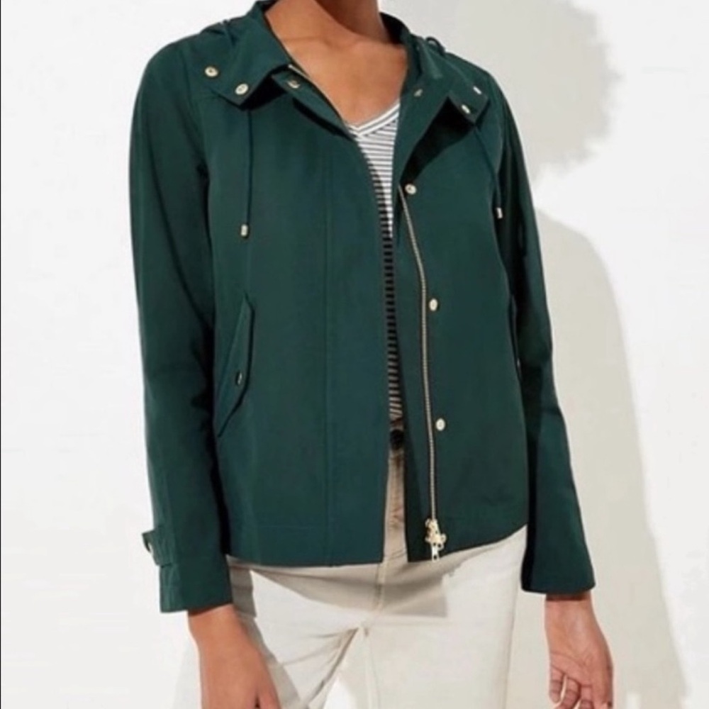 SP LOFT Modern Rain Coat - Philadelphia Eagles Green Cropped Trench Coat NWOT